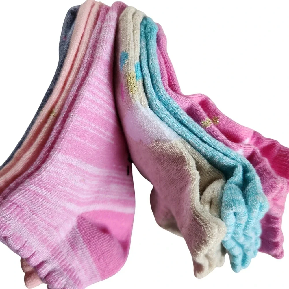 Esprit Kids Socks 6 Pairs‎ Shoe Size 7-10 Assorted Colors Girls New